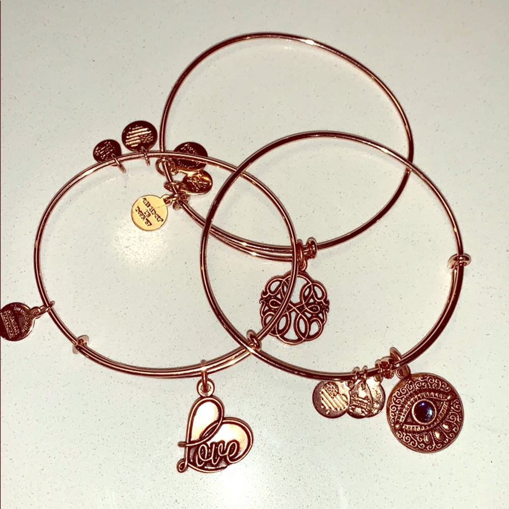 Alex and Ani Rose gold bracelet trio